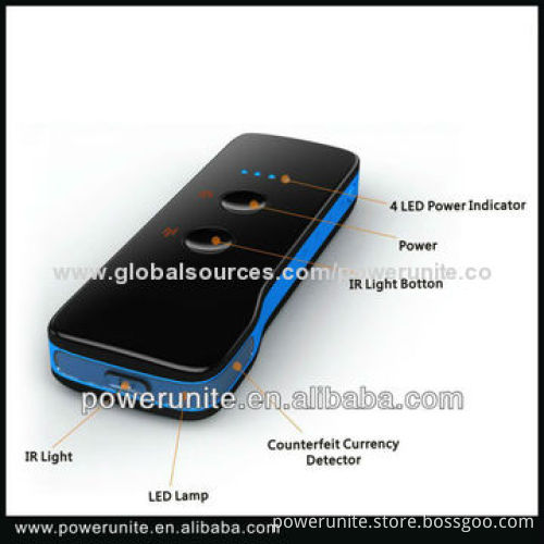 5,200mAh Power Banks with IR Light SOS Alarm and LED Lamp